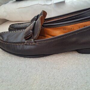 SALVATORE FERRAGAMO dark brown Leather Women's Flats Loafers size 9 ITALY